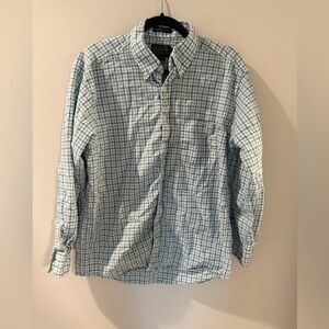 Sir Pendleton Mens Large Plaid Button Down Long Sleeve Shirt Blue White L